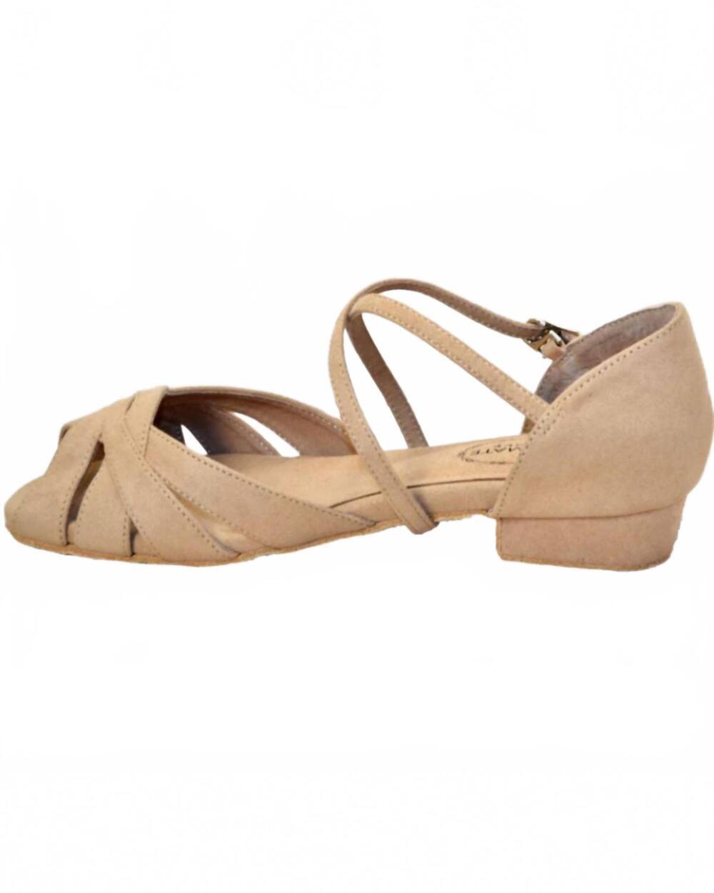 NEW ULTIMATE WRAPSTAR women's peep-toe ballroom shoe in taupe